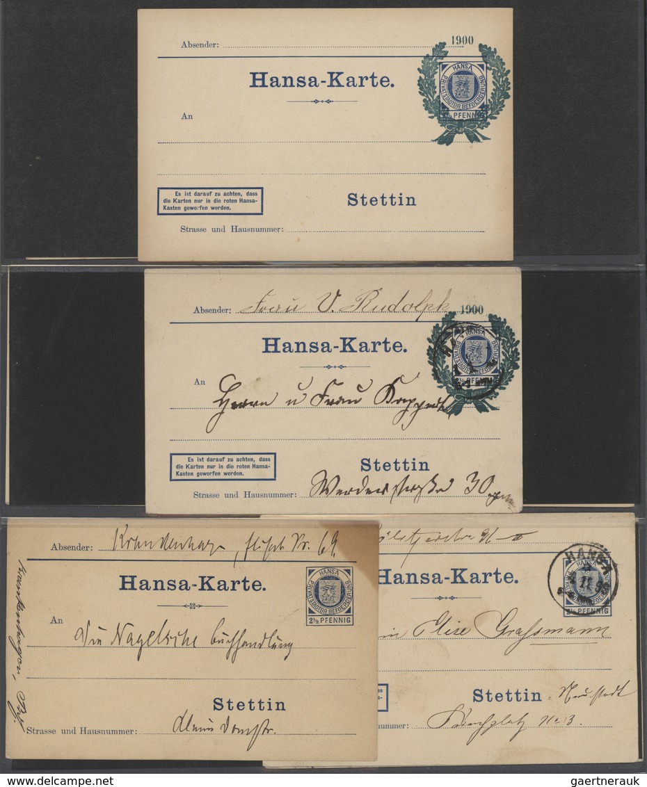 31736 Deutsches Reich - Privatpost (Stadtpost): 1887/1898, STETTIN Privatpost, Hochwertige Sammlung Mit Ca - Privatpost