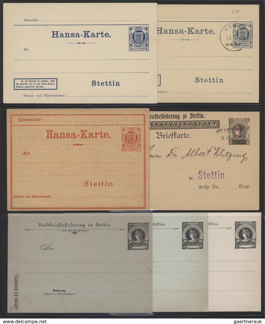 31736 Deutsches Reich - Privatpost (Stadtpost): 1887/1898, STETTIN Privatpost, Hochwertige Sammlung Mit Ca - Private & Lokale Post