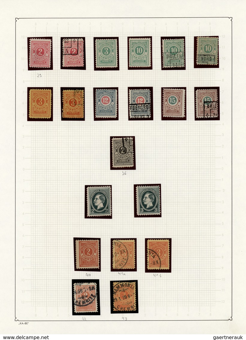 31737 Deutsches Reich - Privatpost (Stadtpost): 1887/1899, CHEMNITZ, Privatpost Hammonia, interessante Sam