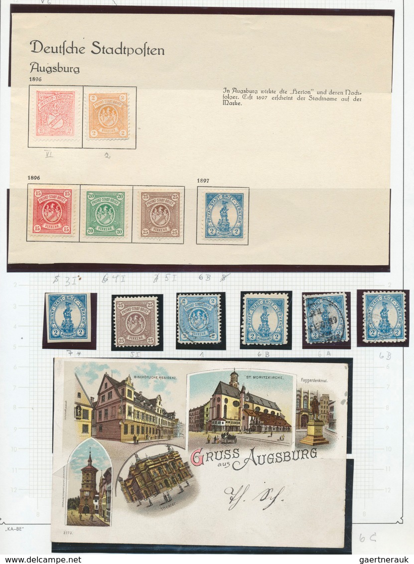 31739 Deutsches Reich - Privatpost (Stadtpost): 1896/1899, AUGSBURG Privatpost, Schöne Sammlung Mit 24 Mar - Privatpost