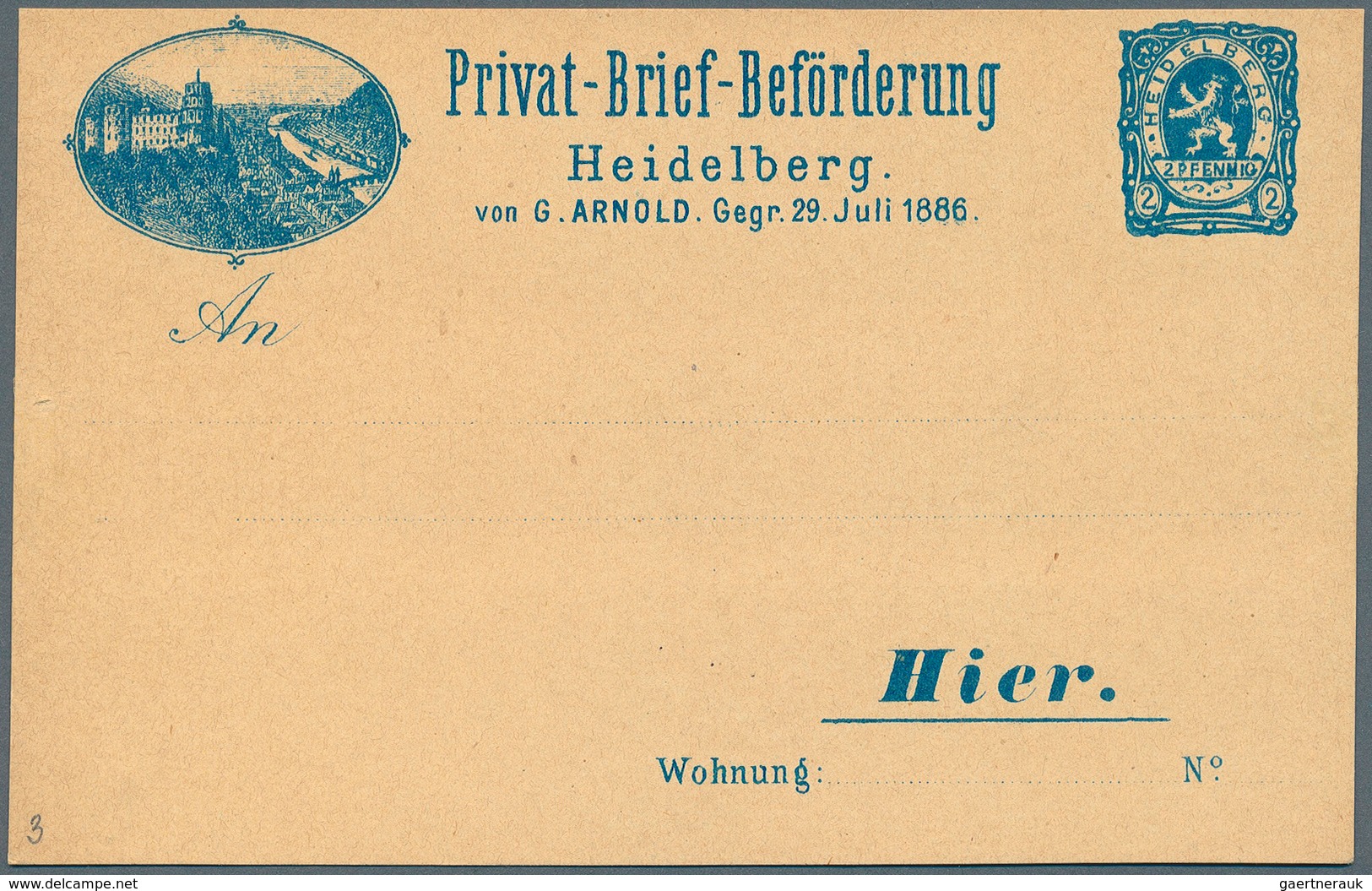 31746 Deutsches Reich - Privatpost (Stadtpost): HEIDELBERG+NEUENHEIM: Partie Von Ca. 100 Ganzsachen In äuß - Private & Lokale Post