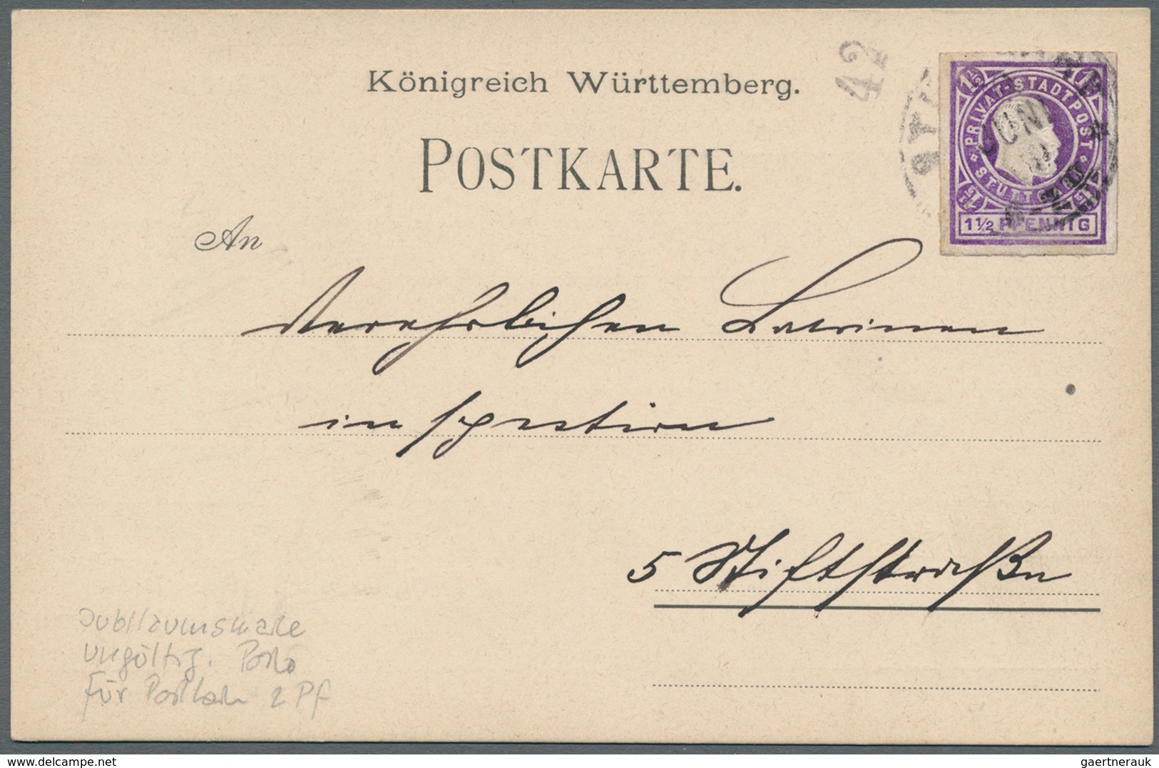 31748 Deutsches Reich - Privatpost (Stadtpost): STUTTGART 1895/1900 (ca.), Tolle Sammlung Von über 100 Bel - Private & Lokale Post