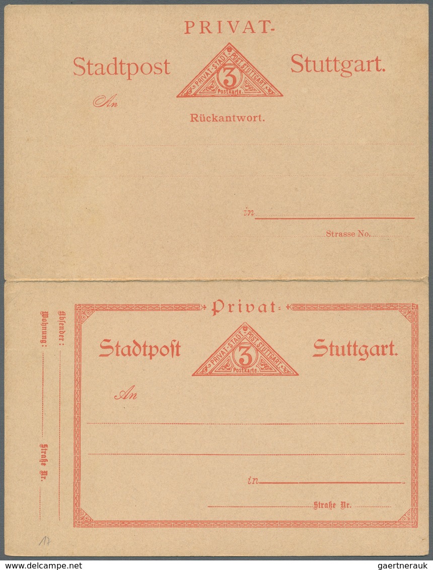 31748 Deutsches Reich - Privatpost (Stadtpost): STUTTGART 1895/1900 (ca.), Tolle Sammlung Von über 100 Bel - Private & Lokale Post