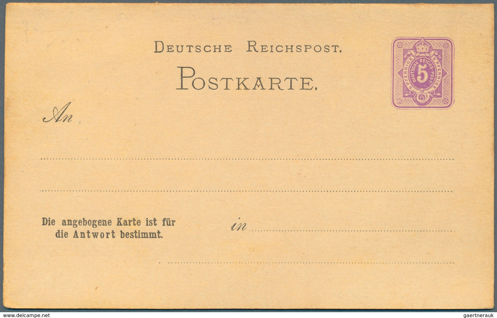 31755 Deutsches Reich - Ganzsachen: 1872/1921. Sammlung Von 33 Postkarten, Inkl. 2 Umschlägen Und 1 Karten - Andere & Zonder Classificatie