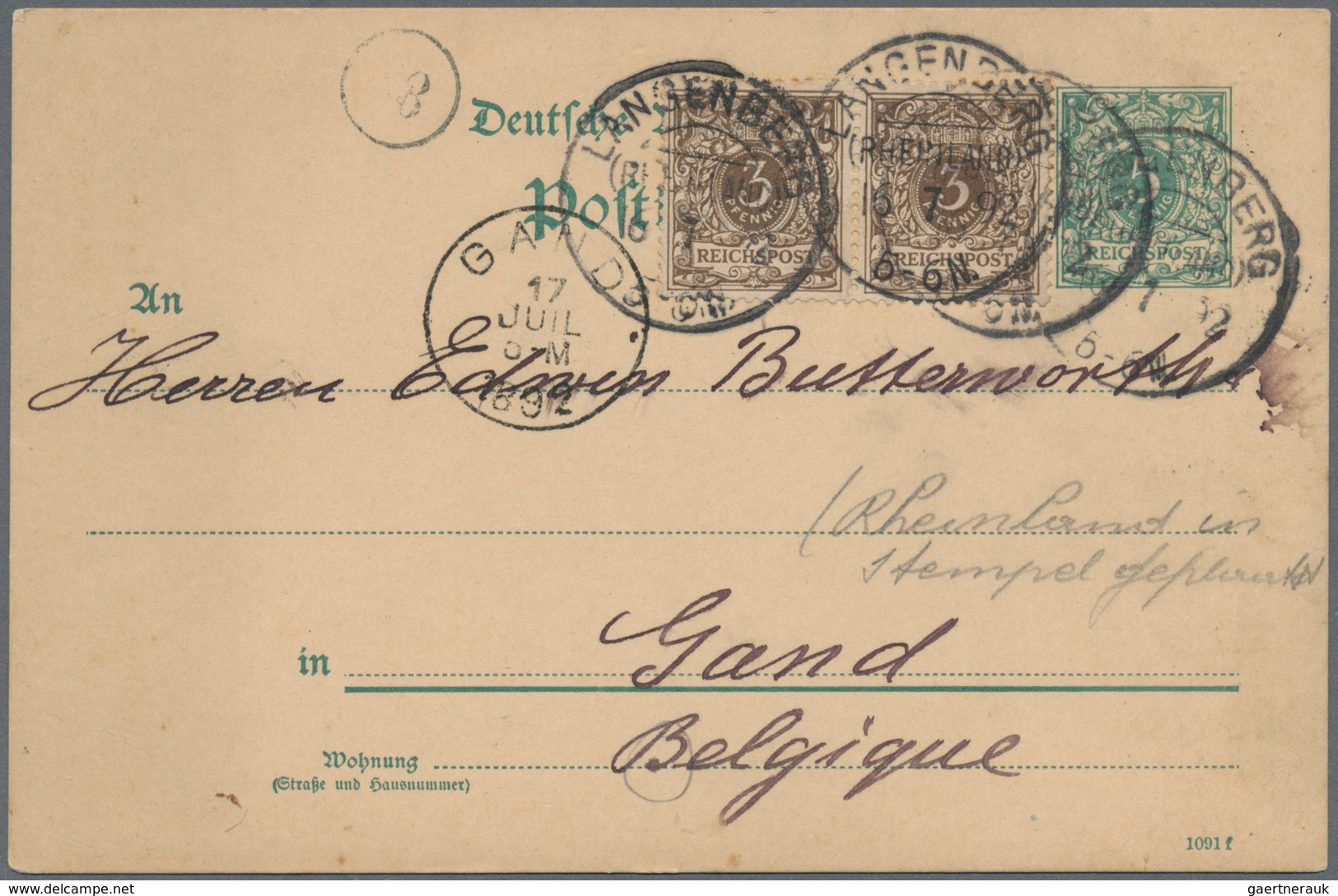 31757 Deutsches Reich - Ganzsachen: 1873/1945, Vielseitiger Bestand Von Nach Angaben Ca. 1.500 Ganzsachenk - Andere & Zonder Classificatie