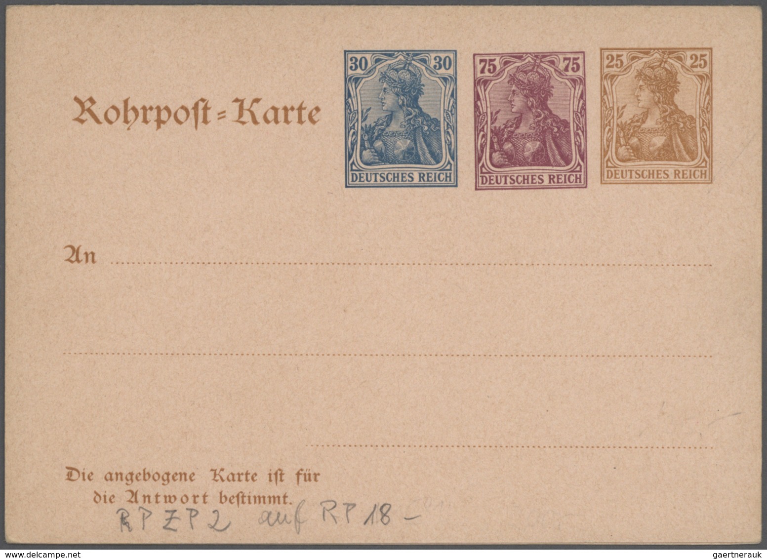 31761 Deutsches Reich - Ganzsachen: 1876/1945, ROHRPOST-KARTEN: Partie Von Ca. 30 Ganzsachenkarten Ungebra - Sonstige & Ohne Zuordnung