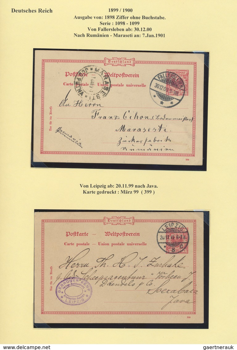 31767 Deutsches Reich - Ganzsachen: 1889/1900 Krone/Adler: Sammlung Von 50 Ganzsachen Und 12 Briefen Und K - Sonstige & Ohne Zuordnung