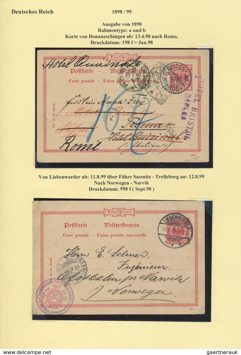 31767 Deutsches Reich - Ganzsachen: 1889/1900 Krone/Adler: Sammlung Von 50 Ganzsachen Und 12 Briefen Und K - Andere & Zonder Classificatie