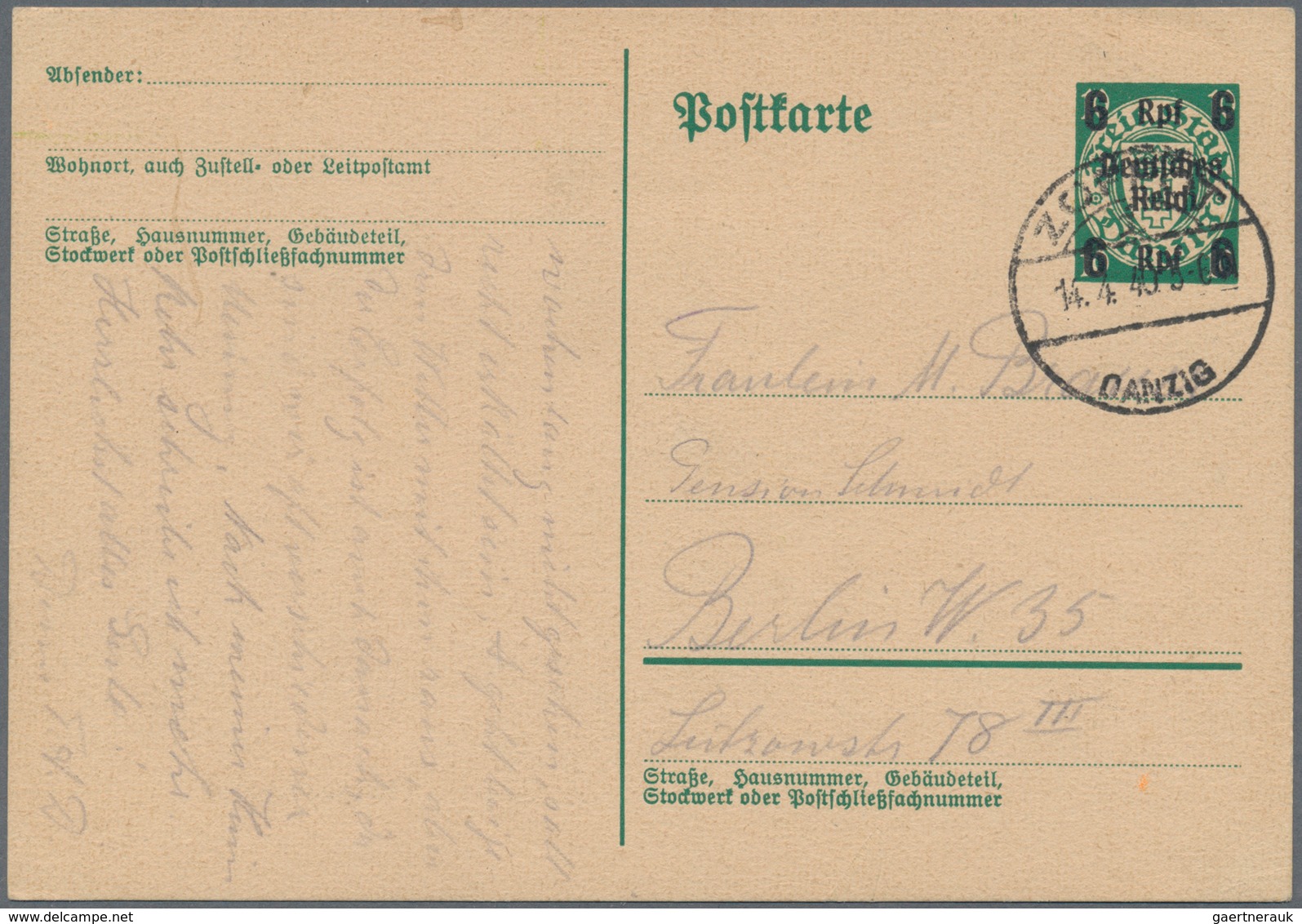 31768 Deutsches Reich - Ganzsachen: 1900/1944, vielseitiger Bestand von ca. 475 Ganzsachenkarten ex P43/P3