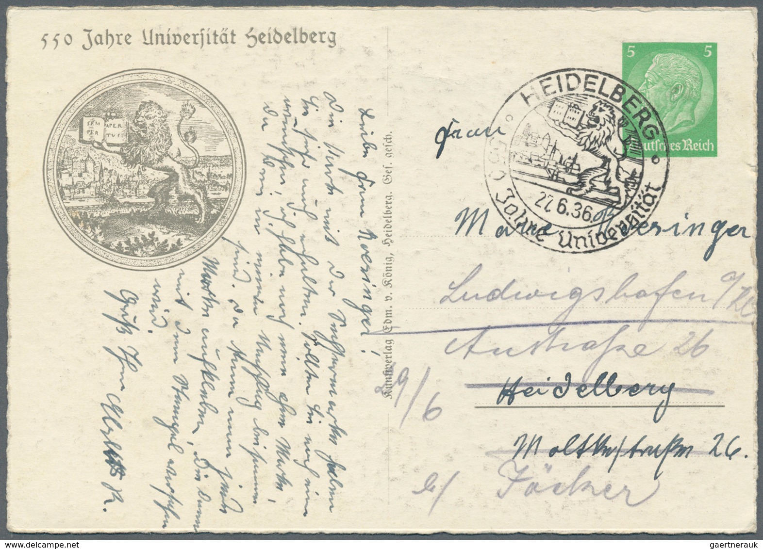 31776 Deutsches Reich - Ganzsachen: 1920/1944 (ca.), Posten mit über 150 gelaufenen Postkarten Deutsches R