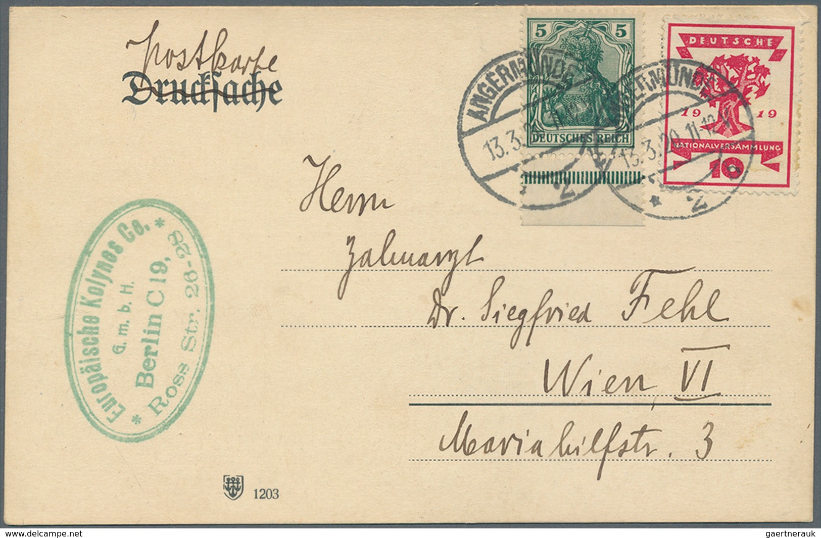 31776 Deutsches Reich - Ganzsachen: 1920/1944 (ca.), Posten mit über 150 gelaufenen Postkarten Deutsches R