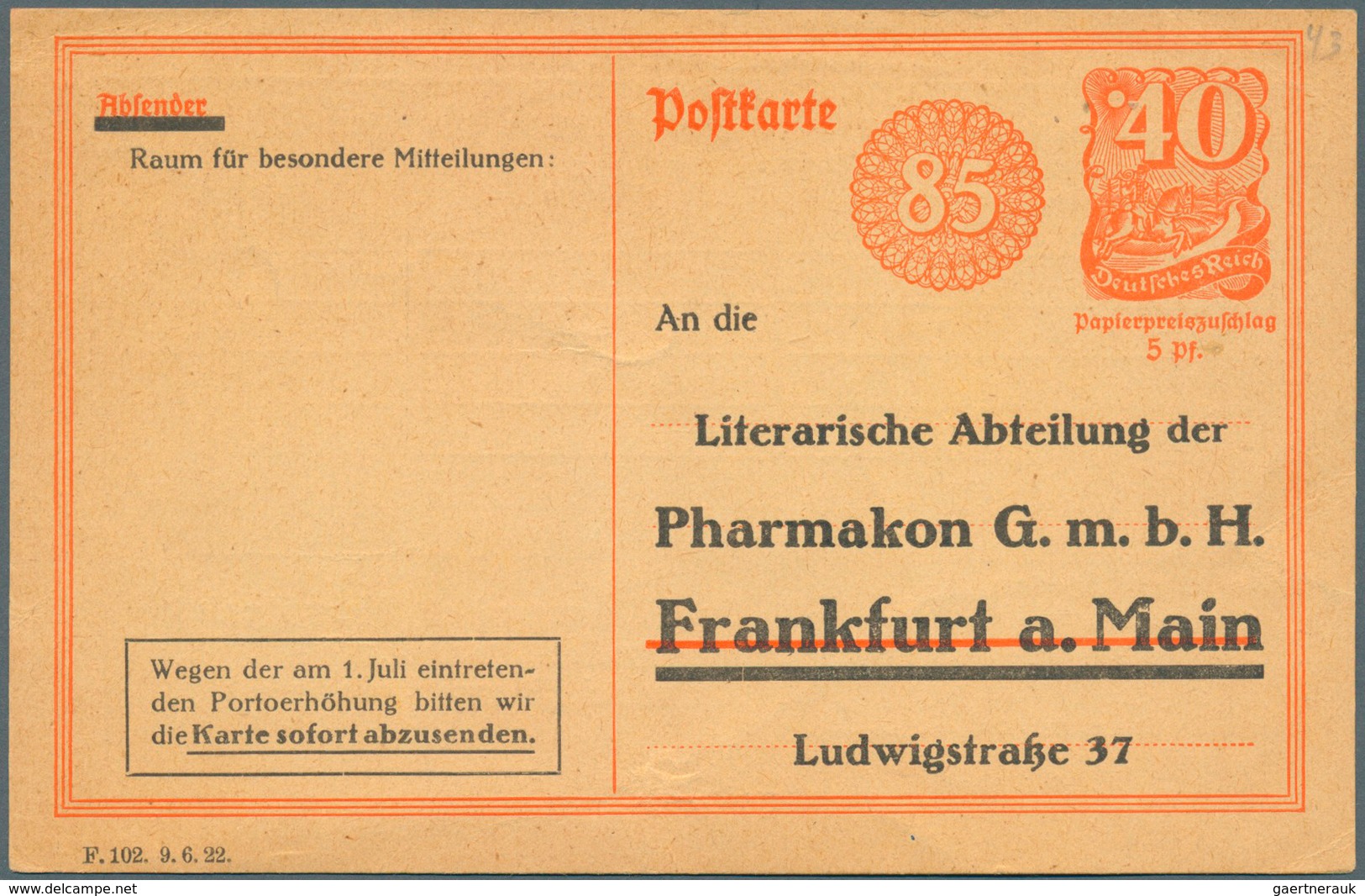 31778 Deutsches Reich - Ganzsachen: 1921/1925, Posten von 572 Privat-Postkarten aus PP 50 bis PP 81, ungeb