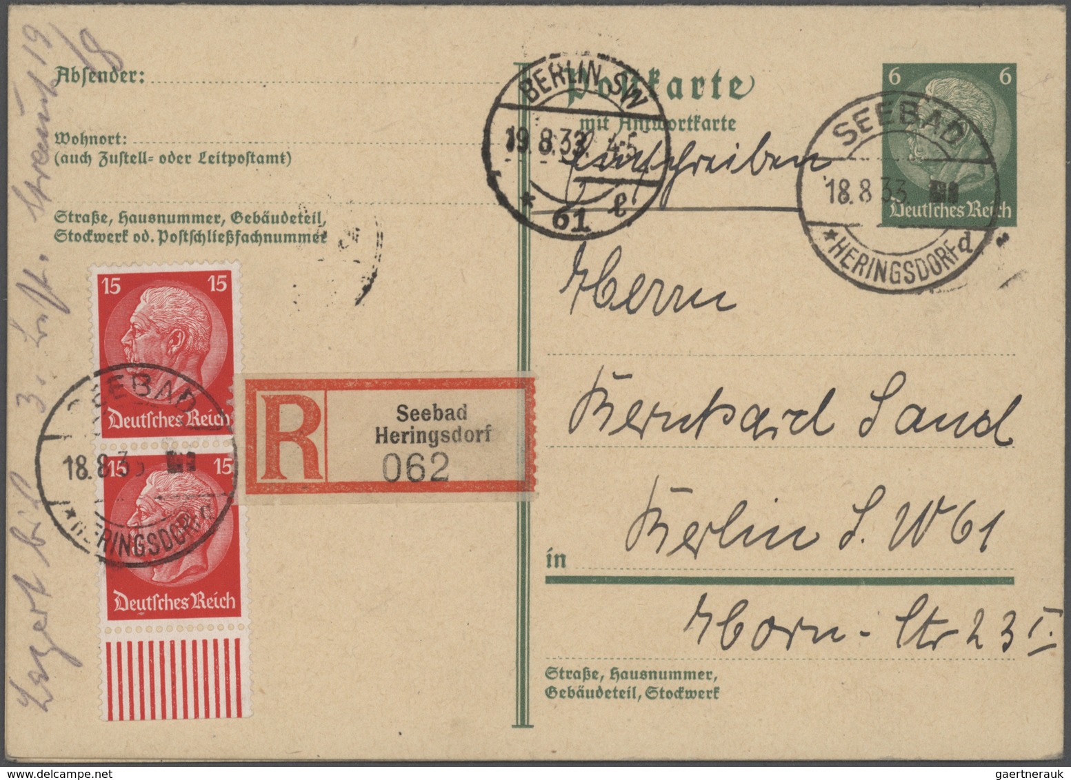 31781 Deutsches Reich - Ganzsachen: 1933/1944, hochwertige Spezialsammlung mit 75 Ganzsachenkarten des III