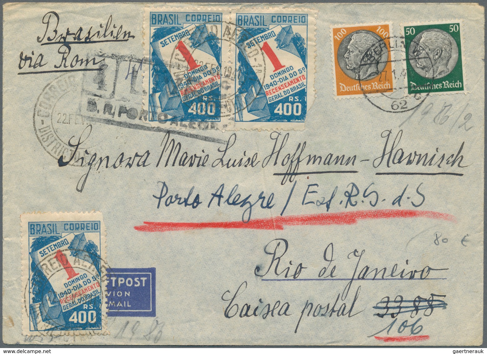 31810 Deutsches Reich - Besonderheiten: 1933/45, Kleines Lot Mit 43 Postgeschichtlich Interessanten Belege - Andere & Zonder Classificatie