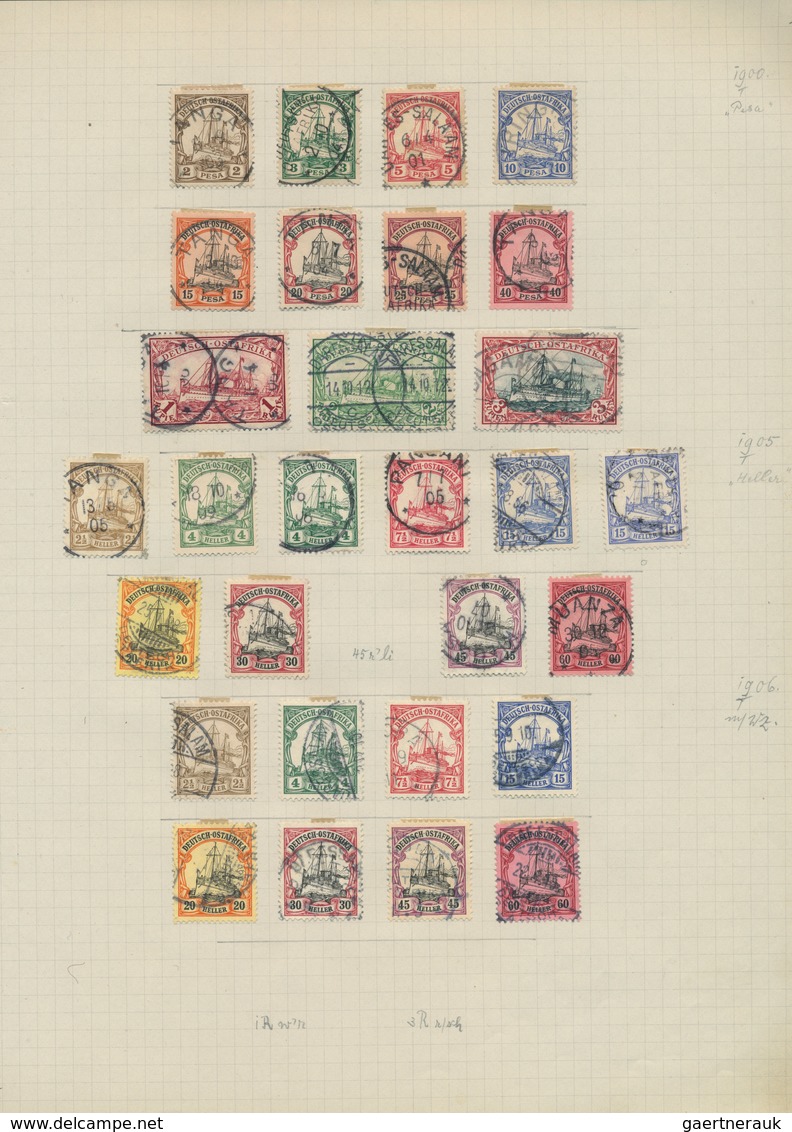 31812 Deutsches Reich - Nebengebiete: 1884/1950 (ca.), Urige, Meist Gestempelte Sammlung In Einer Alten Kl - Verzamelingen