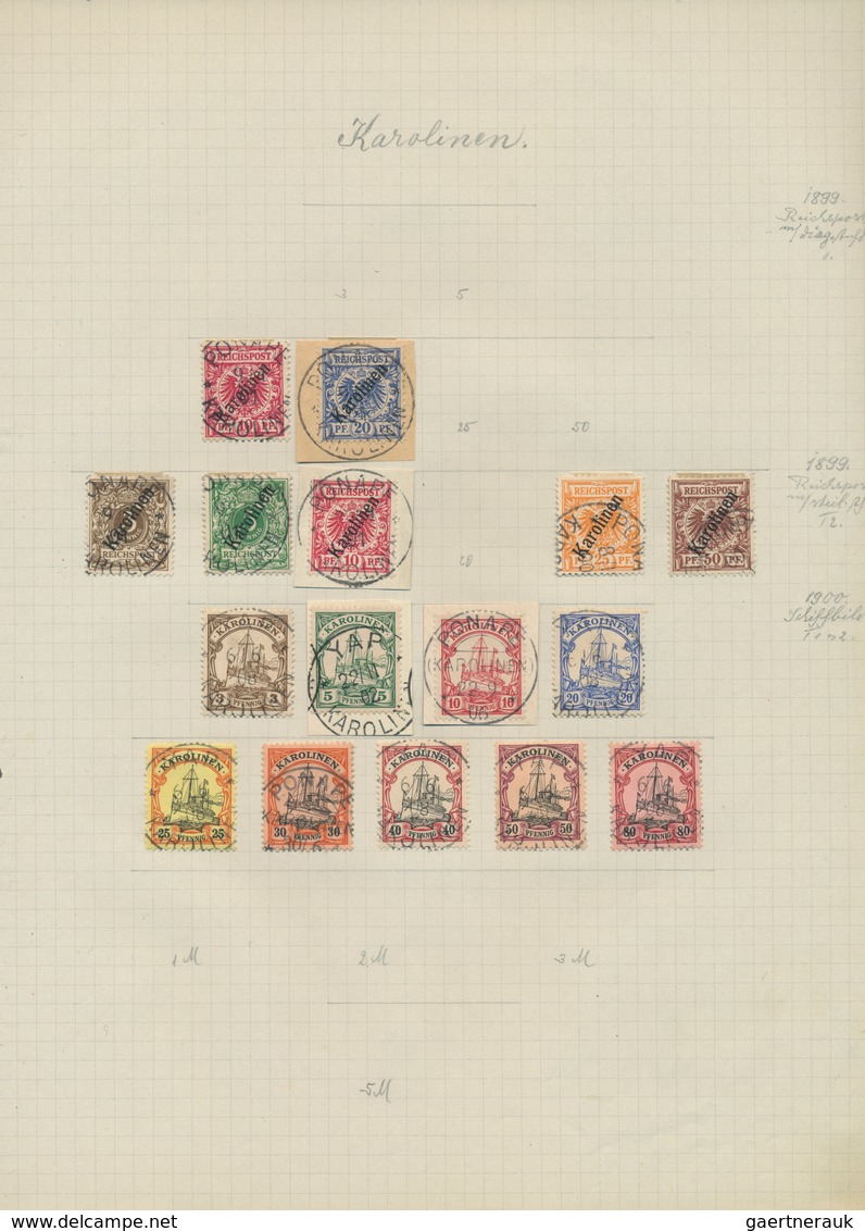 31812 Deutsches Reich - Nebengebiete: 1884/1950 (ca.), Urige, Meist Gestempelte Sammlung In Einer Alten Kl - Verzamelingen