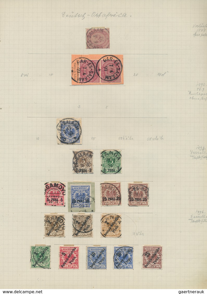 31812 Deutsches Reich - Nebengebiete: 1884/1950 (ca.), urige, meist gestempelte Sammlung in einer alten Kl