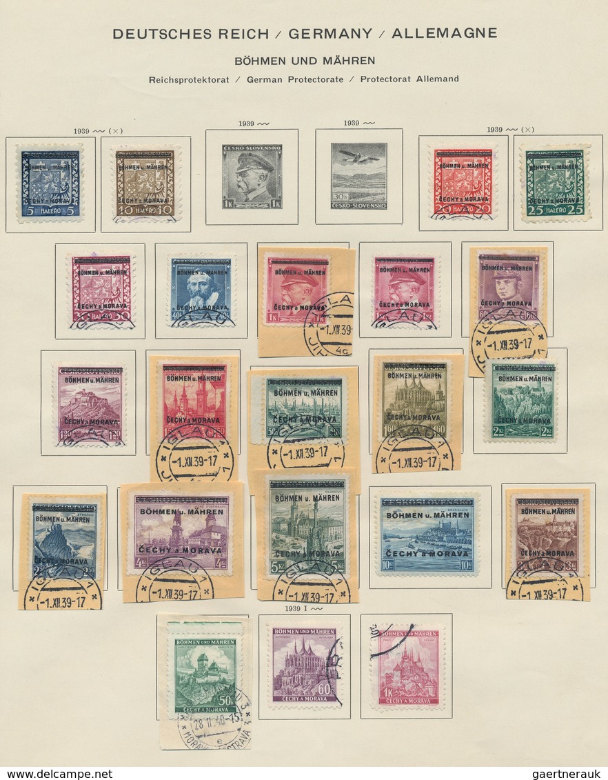 31813 Deutsches Reich - Nebengebiete: 1884/1955, umfassende Sammlung auf selbstgestalteten Albenblättern i