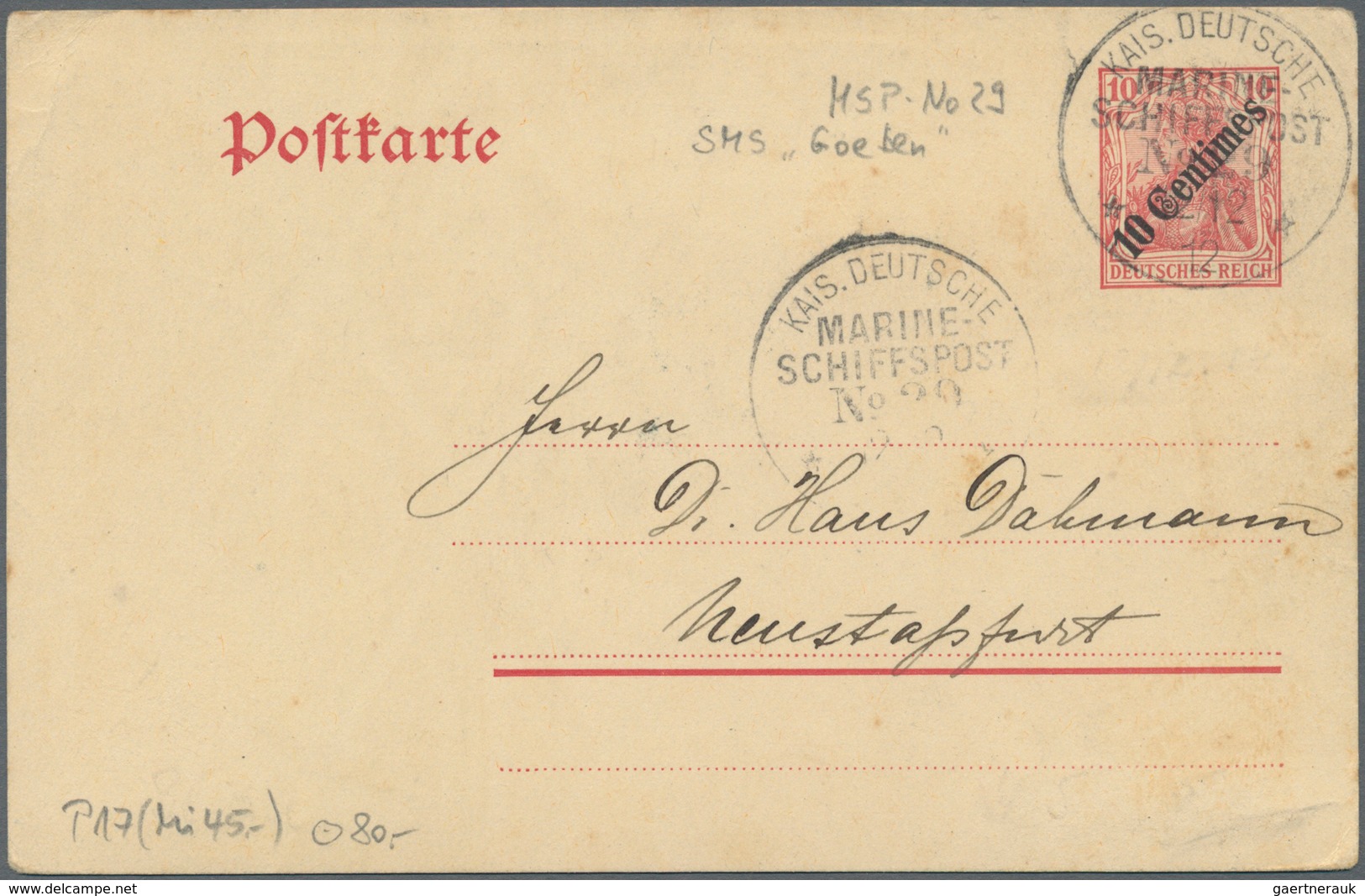 31824 Deutsche Auslandspostämter: 1895 - 1915 (ca.), Sammlung Von 115 Ganzsachen, Meist Ungebraucht, Dabei - Sonstige & Ohne Zuordnung