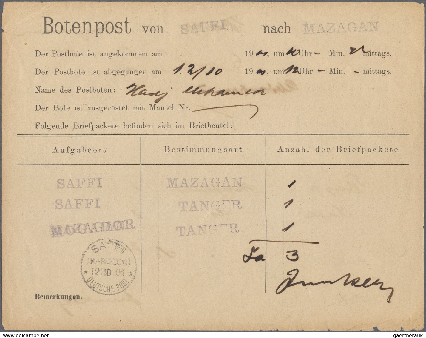 31827 Deutsche Auslandspostämter: 1900 - 1915 (ca.), Posten von 27 Belegen und einigen Briefstücken ab Vor