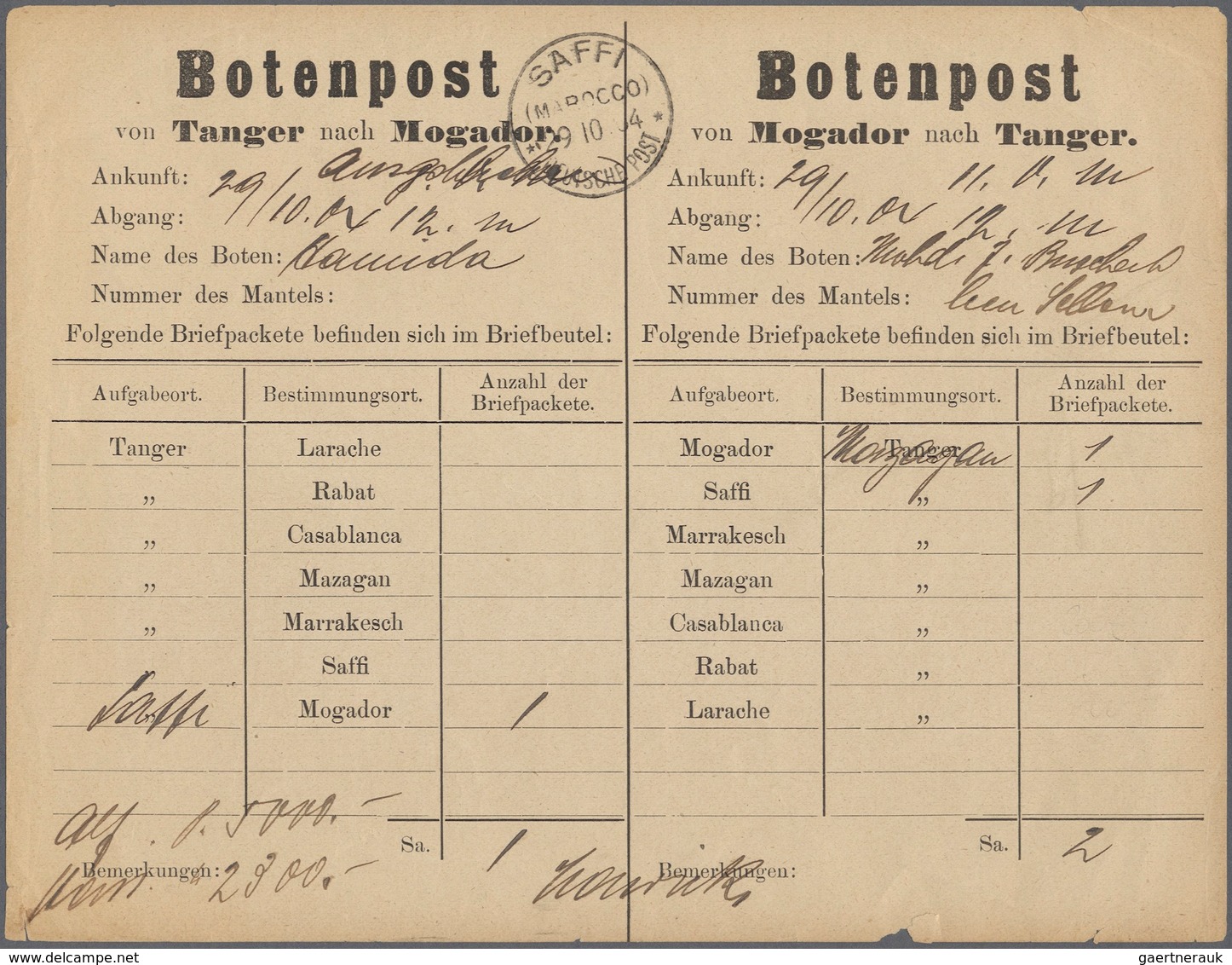 31827 Deutsche Auslandspostämter: 1900 - 1915 (ca.), Posten von 27 Belegen und einigen Briefstücken ab Vor