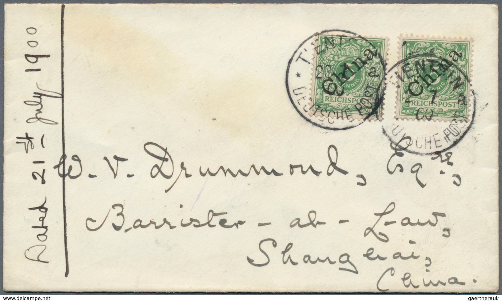31832 Deutsche Post In China: 1898/1901, 5 Pfg. - 50 Pfg. Krone/Adler Mit Diagonalem (45°) Aufdruck "China - China (kantoren)