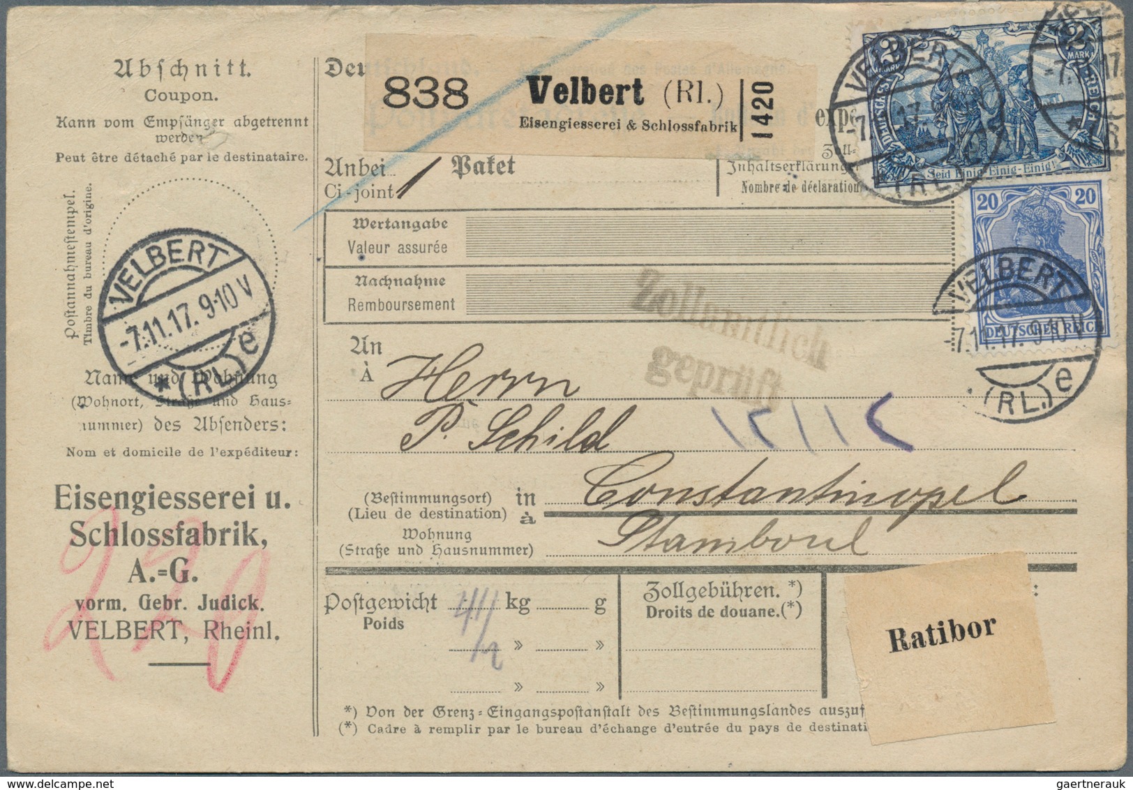 31839 Deutsche Post In Der Türkei - Vorläufer: 1872/1898, Vorläufer-Zusammenstellung Mit Mi.Nr.: V 18, V 2 - Deutsche Post In Der Türkei