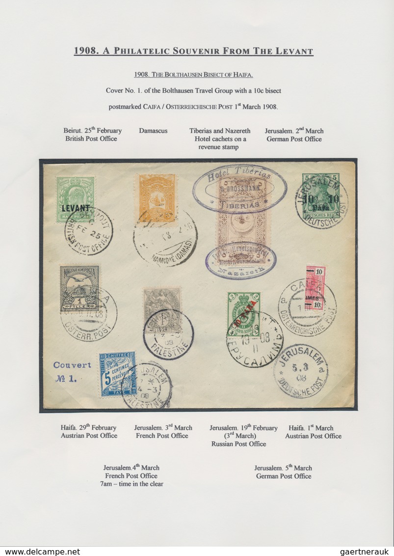 31845 Deutsche Post In Der Türkei: 1900-1914, Collection On 38 Exhibition Leaves Including Four Different - Deutsche Post In Der Türkei