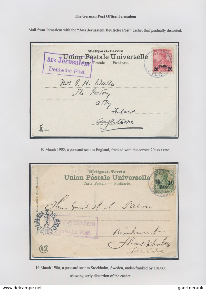 31845 Deutsche Post in der Türkei: 1900-1914, Collection on 38 exhibition leaves including four different