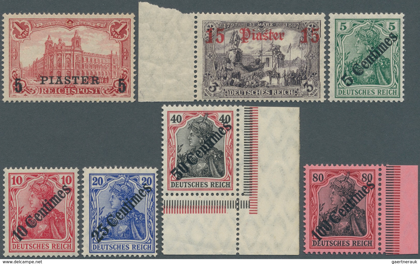 31846 Deutsche Post In Der Türkei: 1903/1908, Kleines Los Mit Besseren Postfr. Marken, Dabei Mi.Nr.20 II U - Deutsche Post In Der Türkei