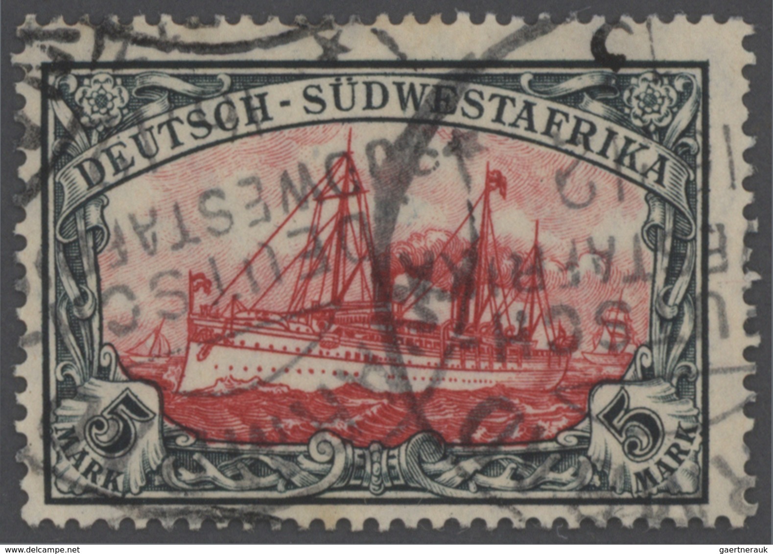 31849 Deutsche Kolonien: Ab 1893. Lot Mit DEUTSCH-SWA: 2x 5 Mark Schiffstype (Mi.-Nr 32 Aa), Beide Gest. ( - Autres & Non Classés