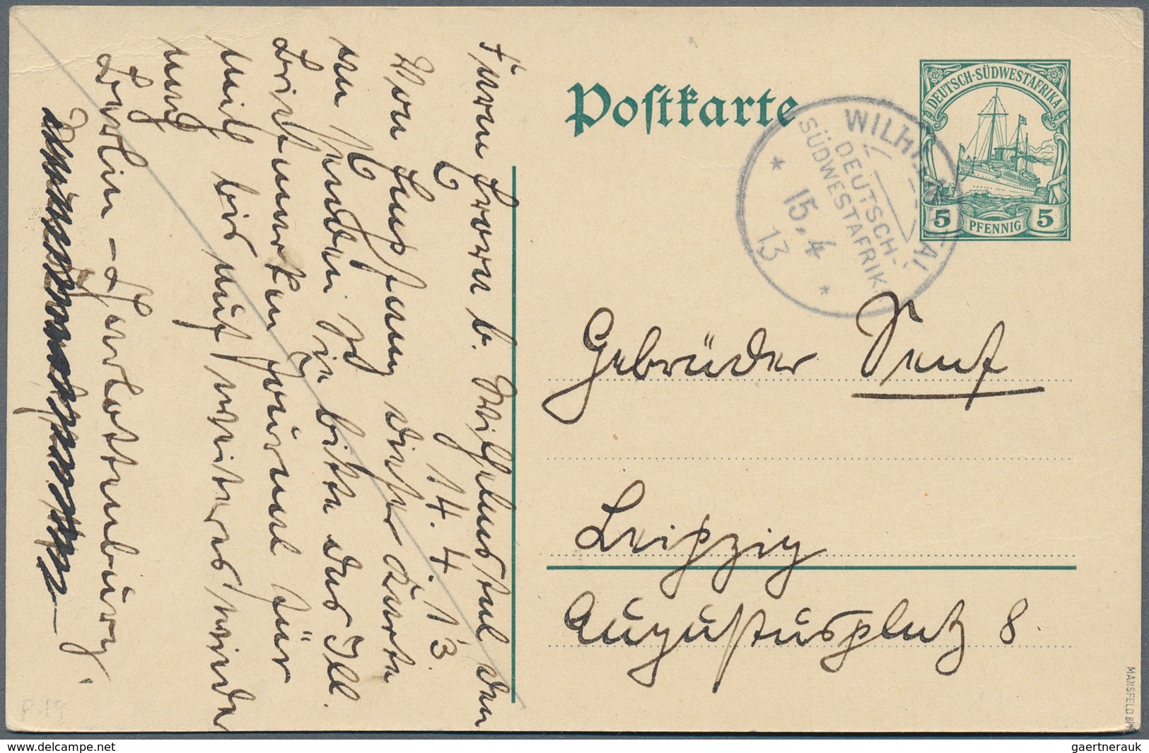 31853 Deutsche Kolonien: 1919, Hochinteressanter Kleiner Posten Von 14 Belegen Mit Teils Besseren Stempeln - Andere & Zonder Classificatie