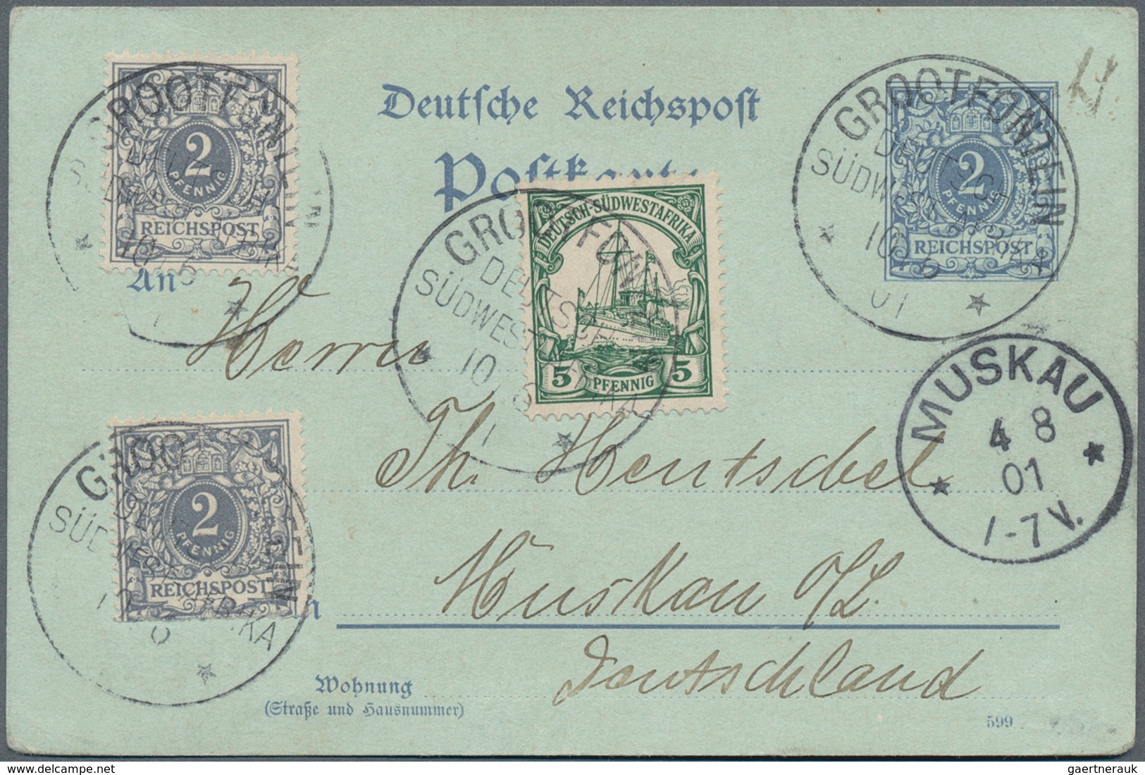 31853 Deutsche Kolonien: 1919, Hochinteressanter Kleiner Posten Von 14 Belegen Mit Teils Besseren Stempeln - Andere & Zonder Classificatie