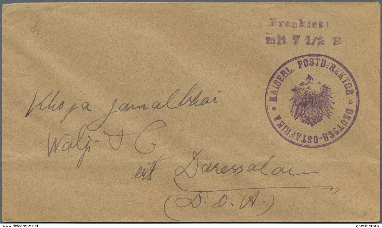 31853 Deutsche Kolonien: 1919, hochinteressanter kleiner Posten von 14 Belegen mit teils besseren Stempeln