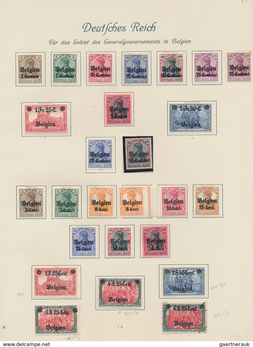 31871 Deutsche Besetzung I. WK: 1914/1918, Saubere, Meist Ungebrauchte Sammlung Auf Alten Borek-Vordrucken - Bezetting 1914-18