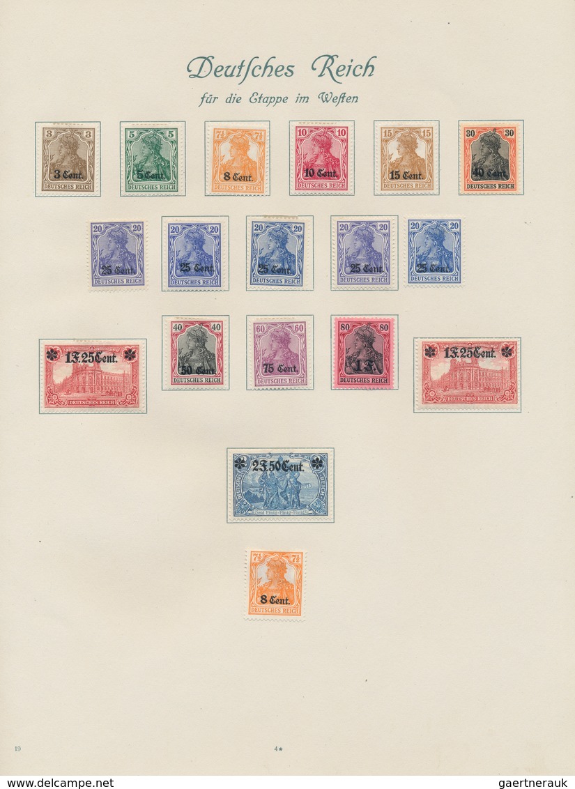 31871 Deutsche Besetzung I. WK: 1914/1918, Saubere, Meist Ungebrauchte Sammlung Auf Alten Borek-Vordrucken - Bezetting 1914-18