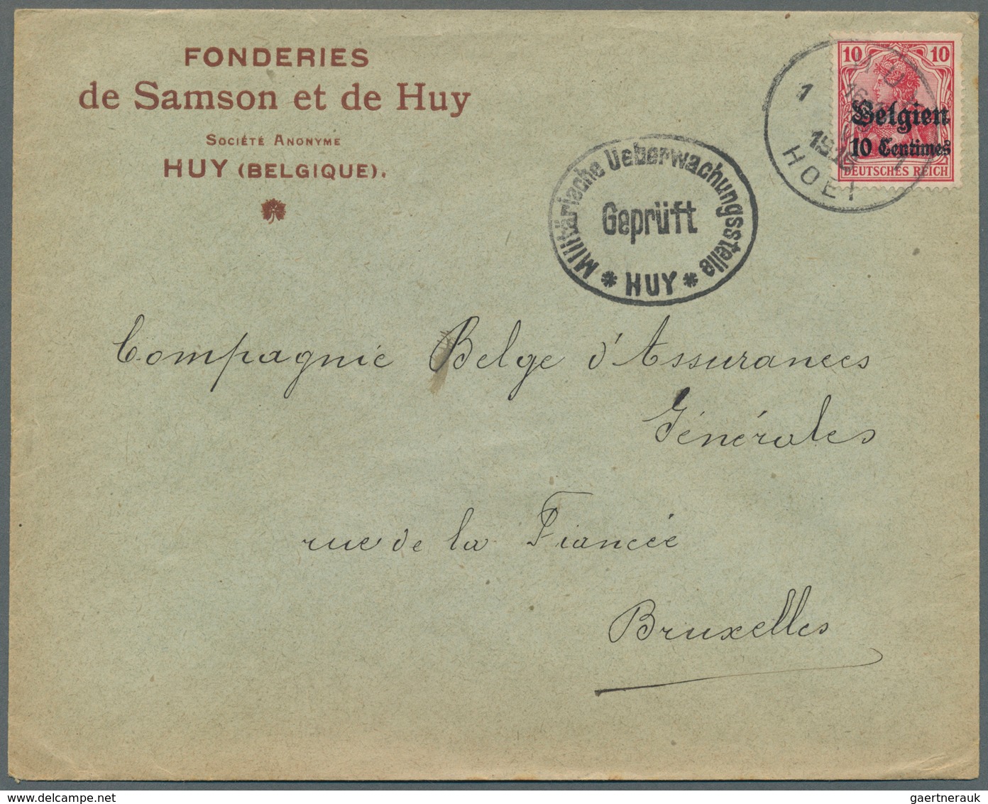 31875 Deutsche Besetzung I. WK: Landespost in Belgien: 1915/1918, Partie von ca. 94 Briefen und gebrauchte