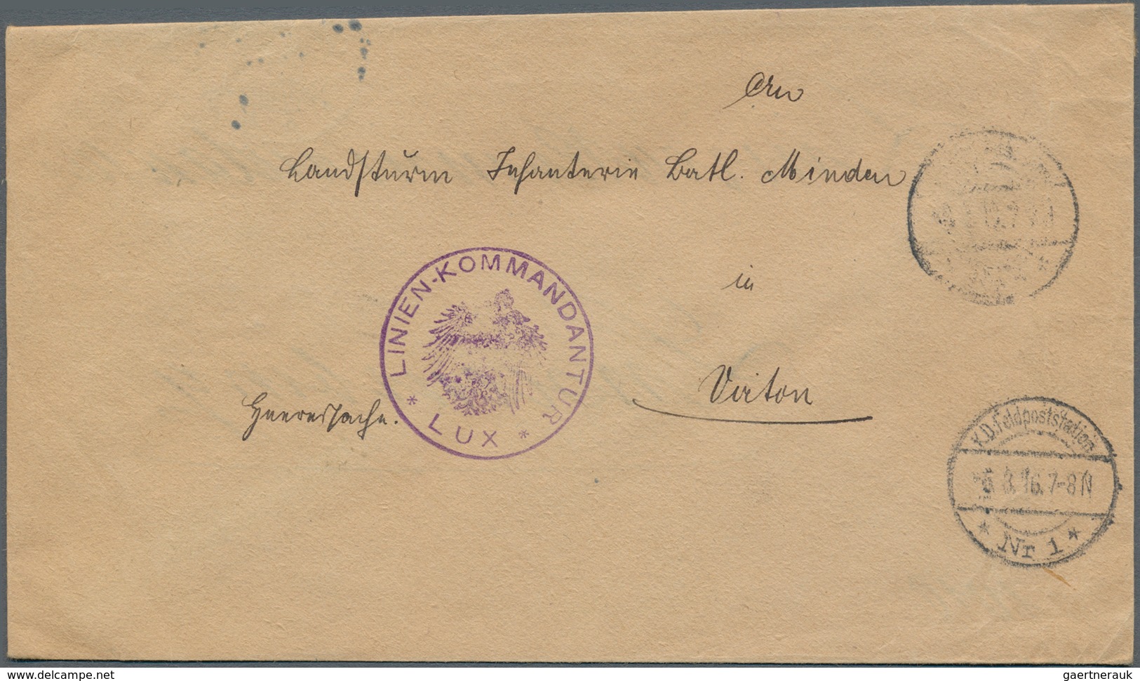 31888 Feldpost 1. Weltkrieg: 1914/1918, abwechslungsreicher Posten von ca. 220 Belegen, davon schätzungswe