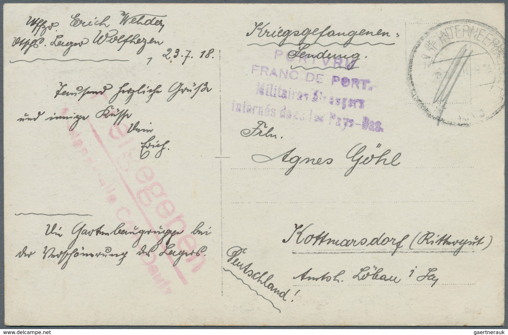 31891 Feldpost 1. Weltkrieg: 1914/1918, Vielfältiger Posten Von Ca. 120 Feldpostbriefen/-karten Mit Vielen - Andere & Zonder Classificatie