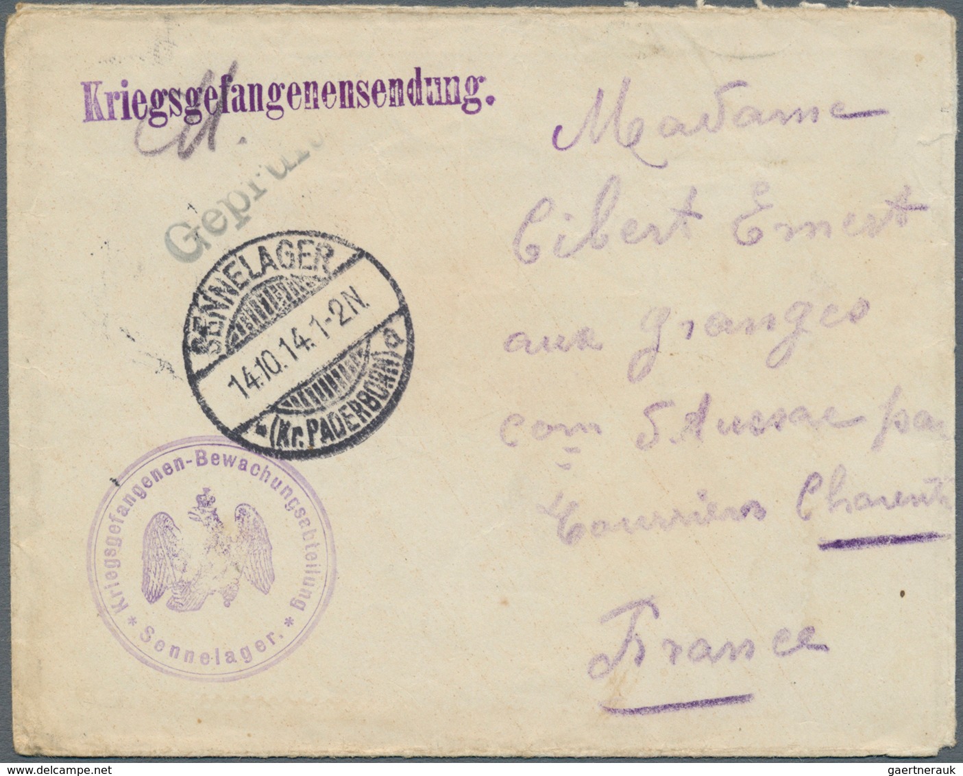 31891 Feldpost 1. Weltkrieg: 1914/1918, vielfältiger Posten von ca. 120 Feldpostbriefen/-karten mit vielen