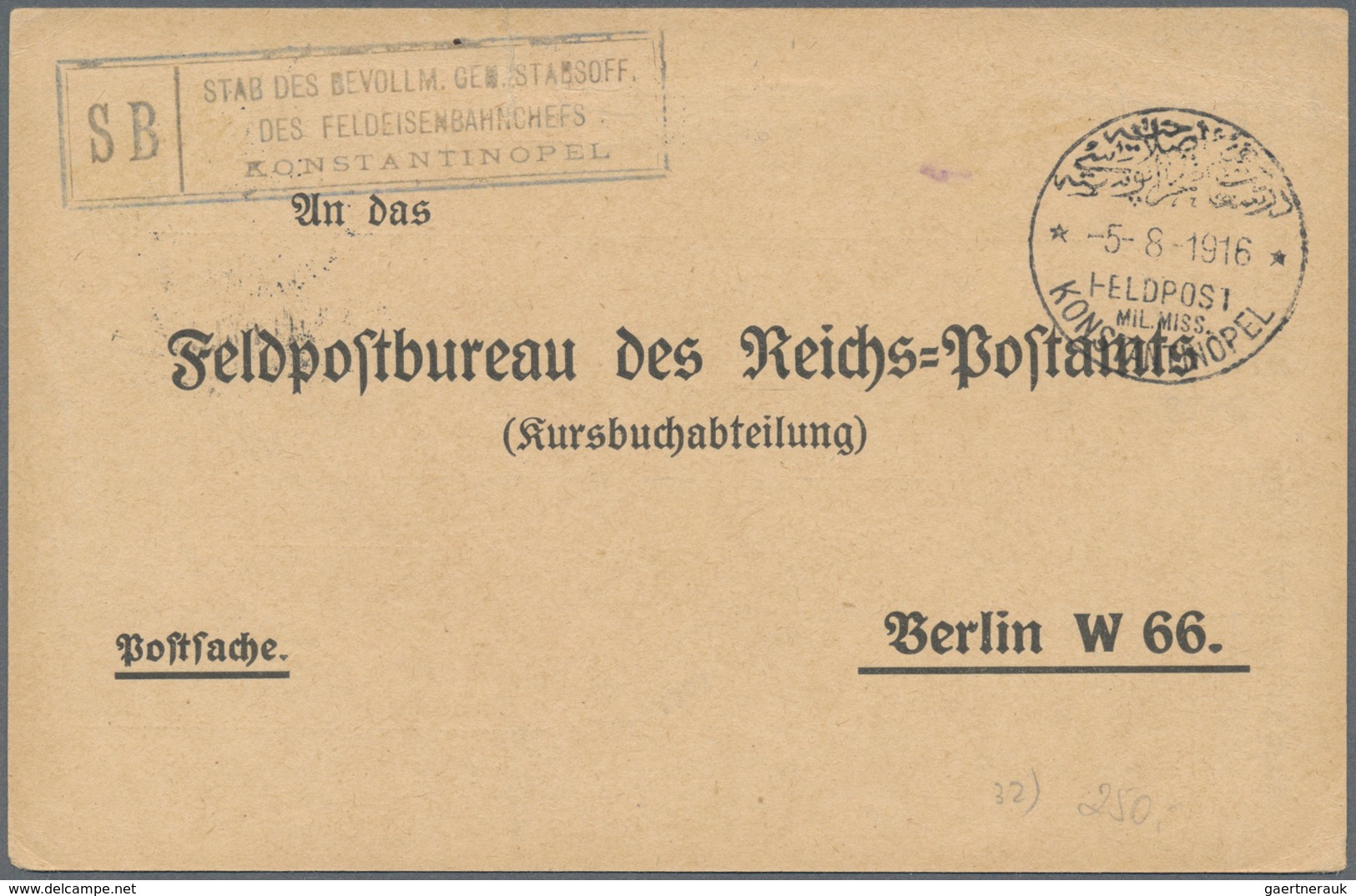 31893 Militärmission: 1915/1918, Bestand Von 38 FP-Belegen Militärmission In Der Türkei Und Dt. Feldpost J - Turkse Rijk (kantoren)