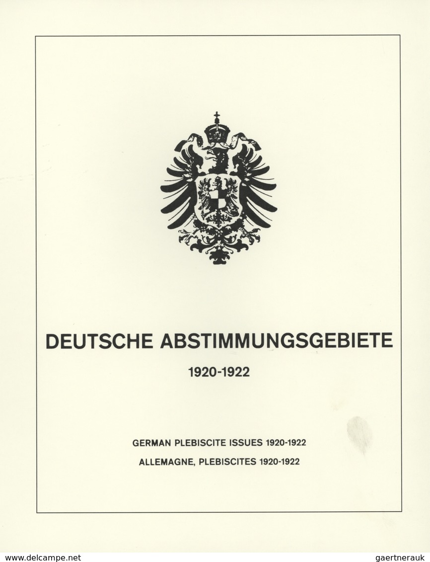 31898 Deutsche Abstimmungsgebiete: 1920-22, vollständige Sammlung gestempelt, teils auf Brief, einiges gep