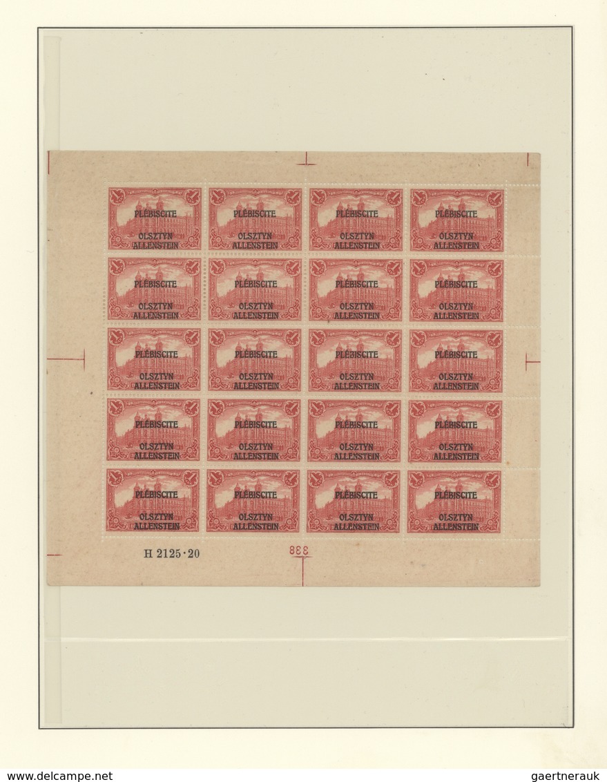 31899 Deutsche Abstimmungsgebiete: 1920-22, Weitestgehend Vollständige Sammlung Ungebraucht/postfrisch, Nu - Andere & Zonder Classificatie