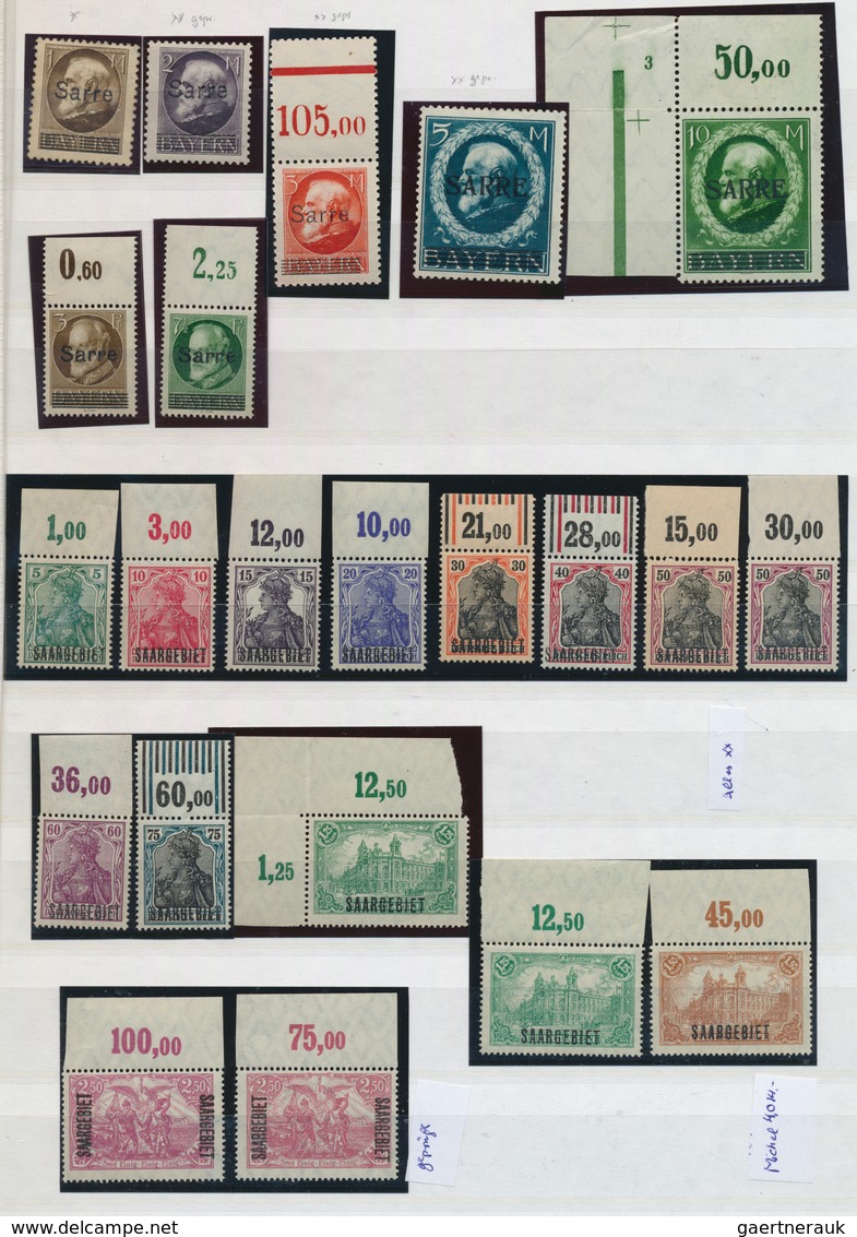 31907 Deutsche Abstimmungsgebiete: Saargebiet: 1920/1935, Komplette Sammlung Allermeist Postfrisch, Wenige - Sonstige & Ohne Zuordnung