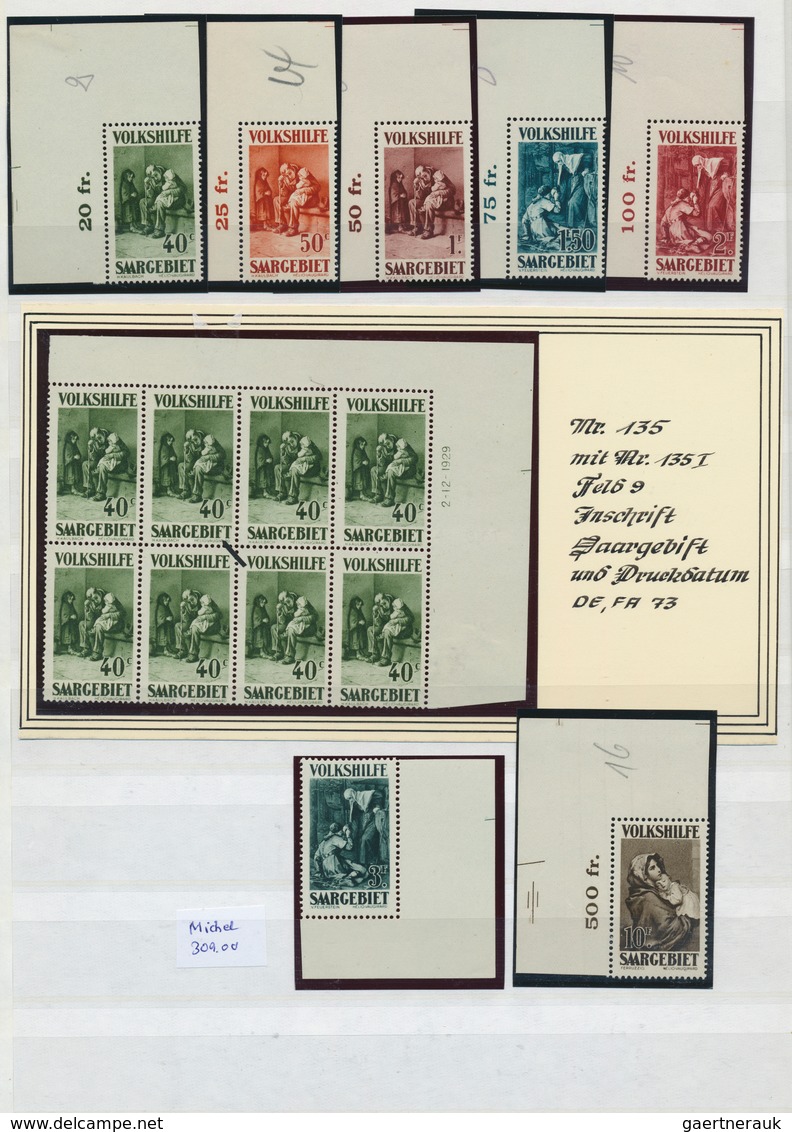 31907 Deutsche Abstimmungsgebiete: Saargebiet: 1920/1935, Komplette Sammlung Allermeist Postfrisch, Wenige - Sonstige & Ohne Zuordnung