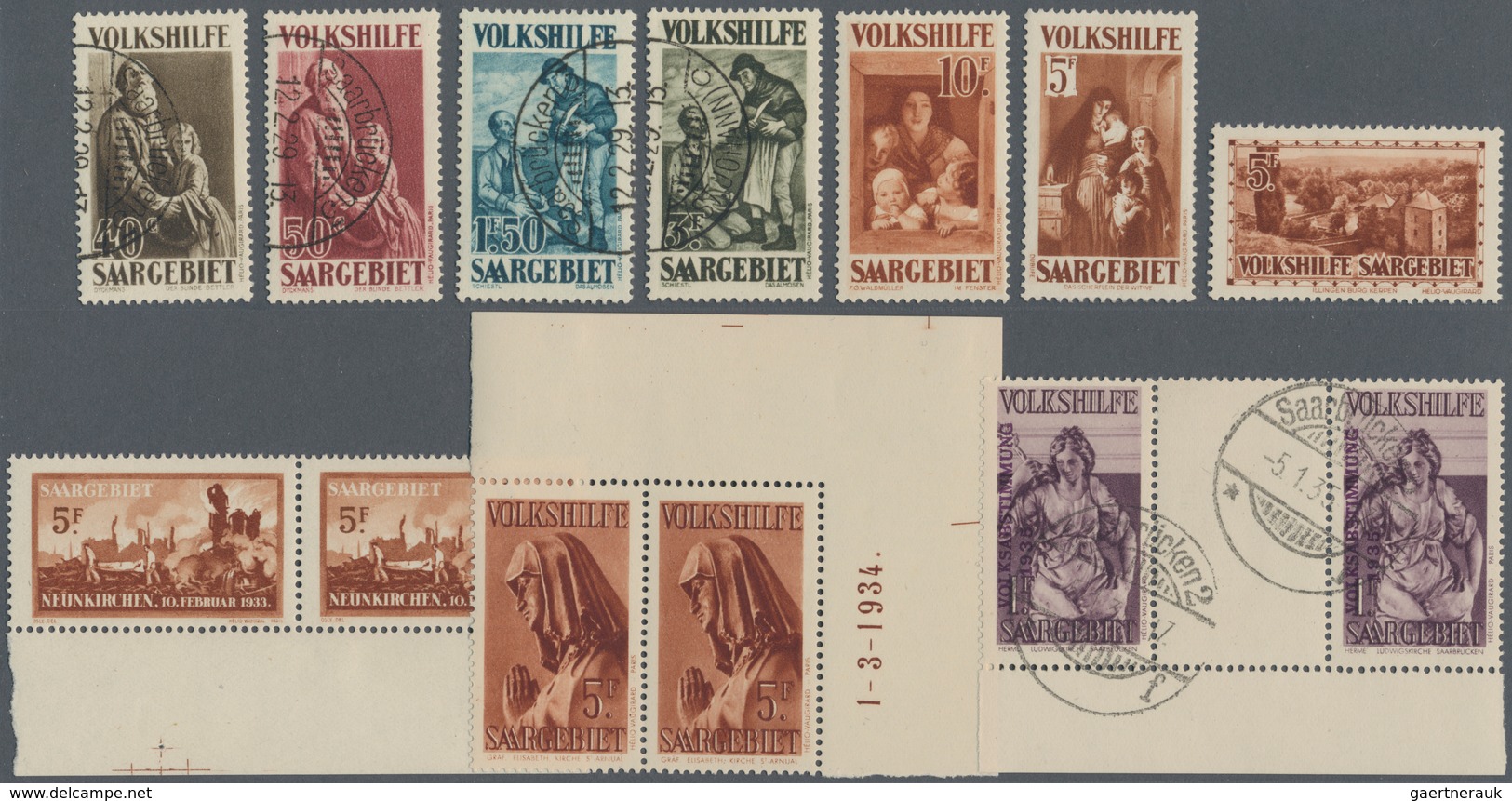 31908 Deutsche Abstimmungsgebiete: Saargebiet: 1920/1934, Umfangreiche Sammlung Von Ungebrauchten Bzw. Pos - Autres & Non Classés