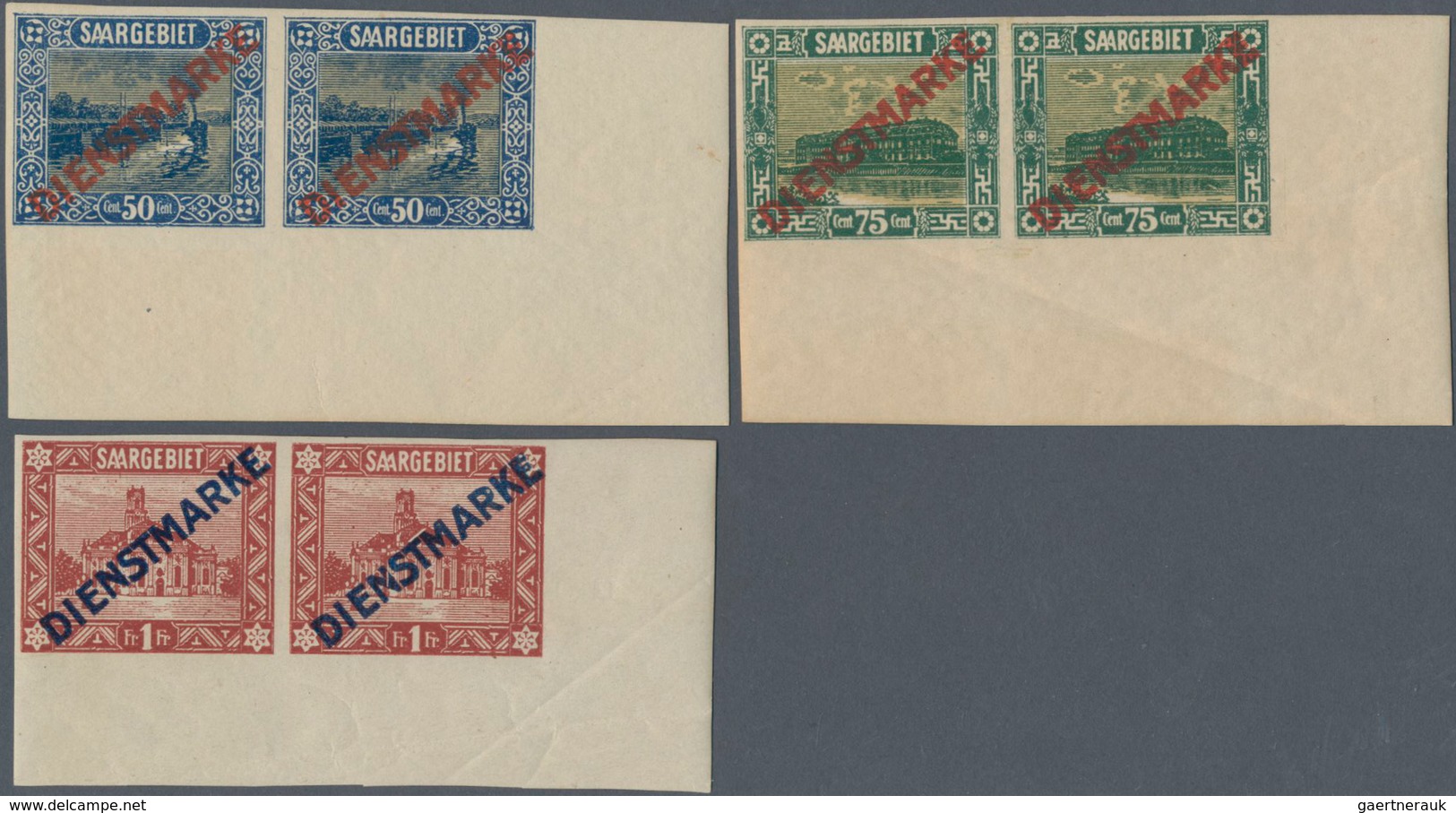 31915 Deutsche Abstimmungsgebiete: Saargebiet - Dienstmarken: 1922, Aufdruckausgabe, 3 C. Bis 1 Fr., Kompl - Dienstmarken