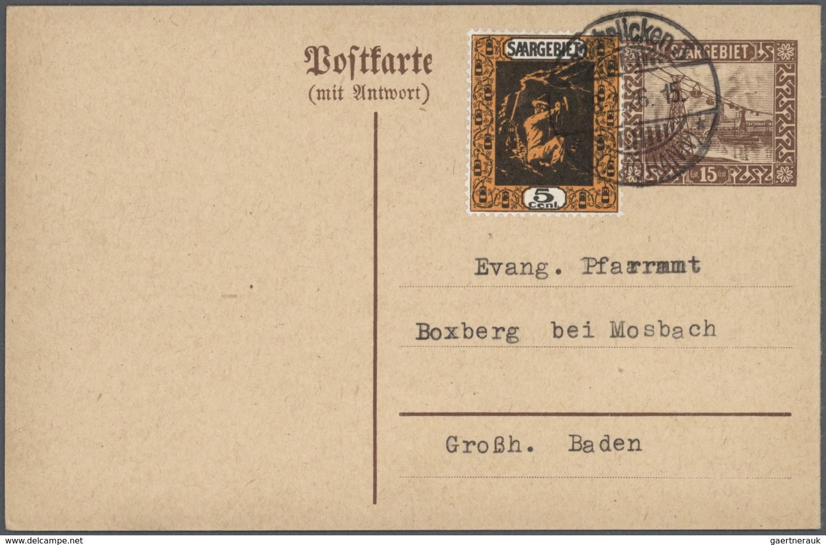 31917 Deutsche Abstimmungsgebiete: Saargebiet - Ganzsachen: 1920/1935. Sammlung Von 22 Postkarten (inkl. 3 - Ganzsachen