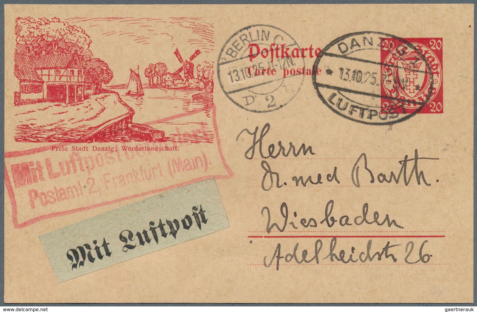 31948 Danzig - Ganzsachen: 1920/1926, Sehr Interessante Slg. Mit 37 Verschiedenen Gebrauchten Ganzsachenka - Sonstige & Ohne Zuordnung