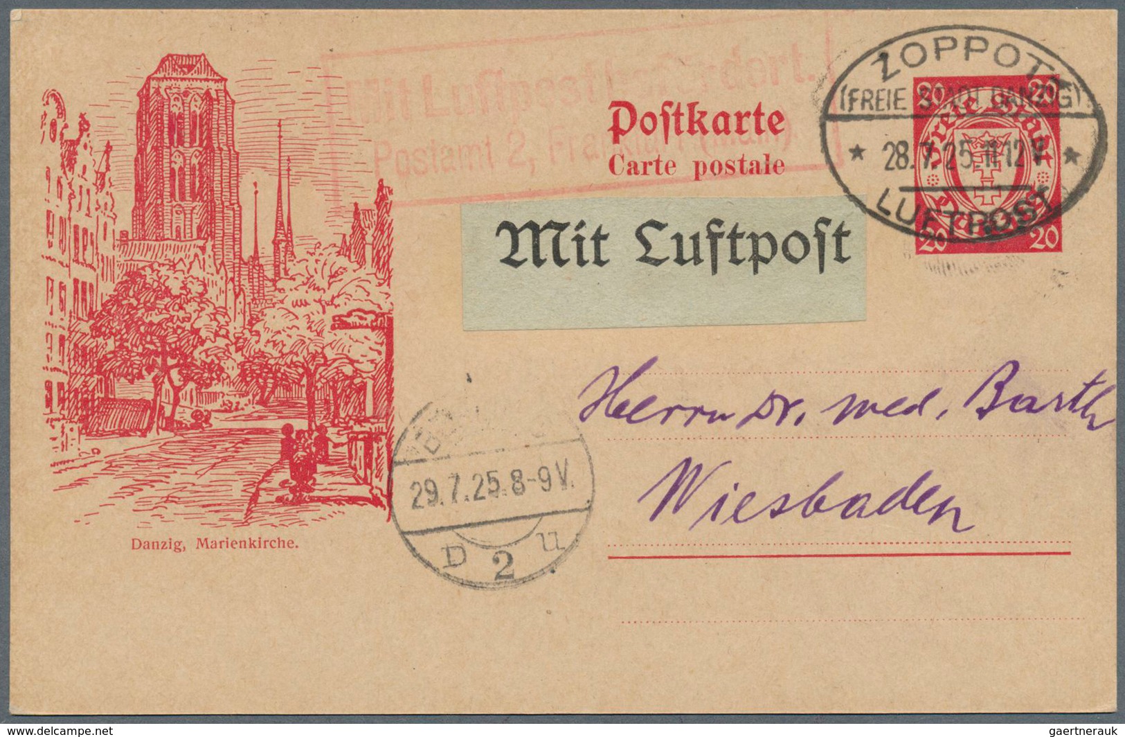 31948 Danzig - Ganzsachen: 1920/1926, Sehr Interessante Slg. Mit 37 Verschiedenen Gebrauchten Ganzsachenka - Andere & Zonder Classificatie